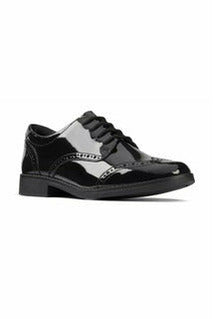 Clarks Aubrie Craft Youth black patent