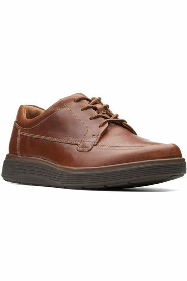 mens clarks lace up dark tan smart everyday casual shoe thick sole 