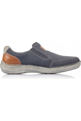 Rieker Mens Slip In Shoes 03053-14 in Blue