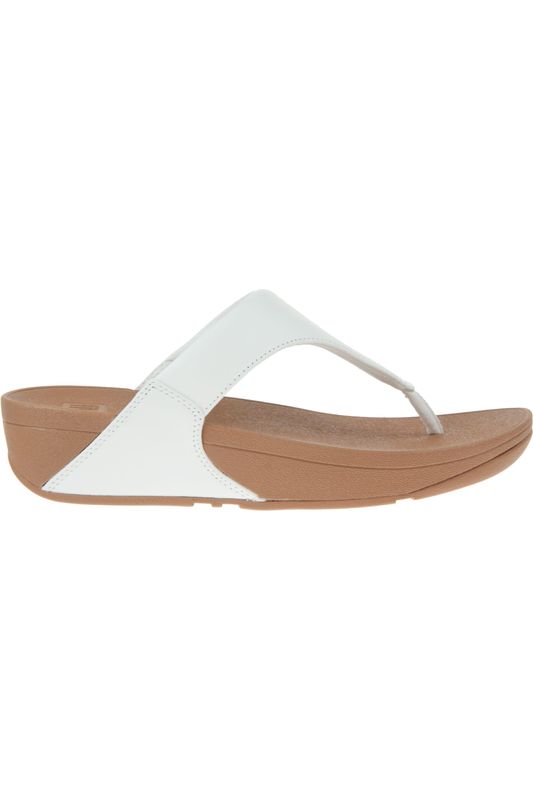 FitFlop Lulu Leather Toe  Post in white leather
