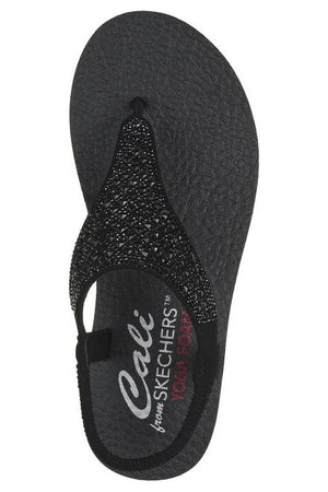 Skechers 119770 Meditation Rockstar sandal in All Black