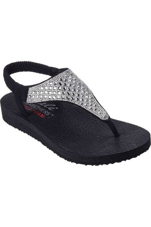 Skechers 119770 Meditation Rockstar sandal in Black/Silver