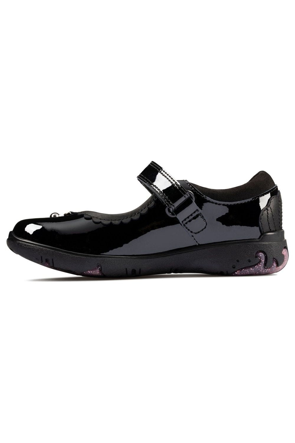 Clarks Sea Shimmer Toddler black patent