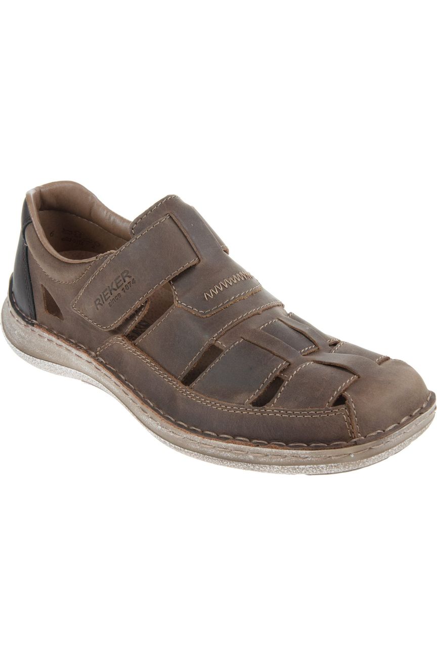 Rieker Mens Leather Fisherman Sandal 03078-25 Brown