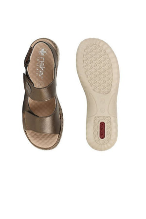 Rieker ladies sandal 60462-90 in Bronze