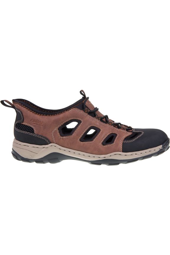 Rieker mens 08078-24 covered toe sandal in Tan