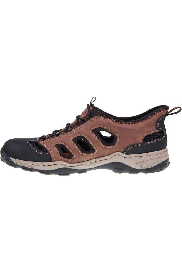 Rieker mens 08078-24 covered toe sandal in Tan