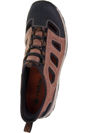 Rieker mens 08078-24 covered toe sandal in Tan
