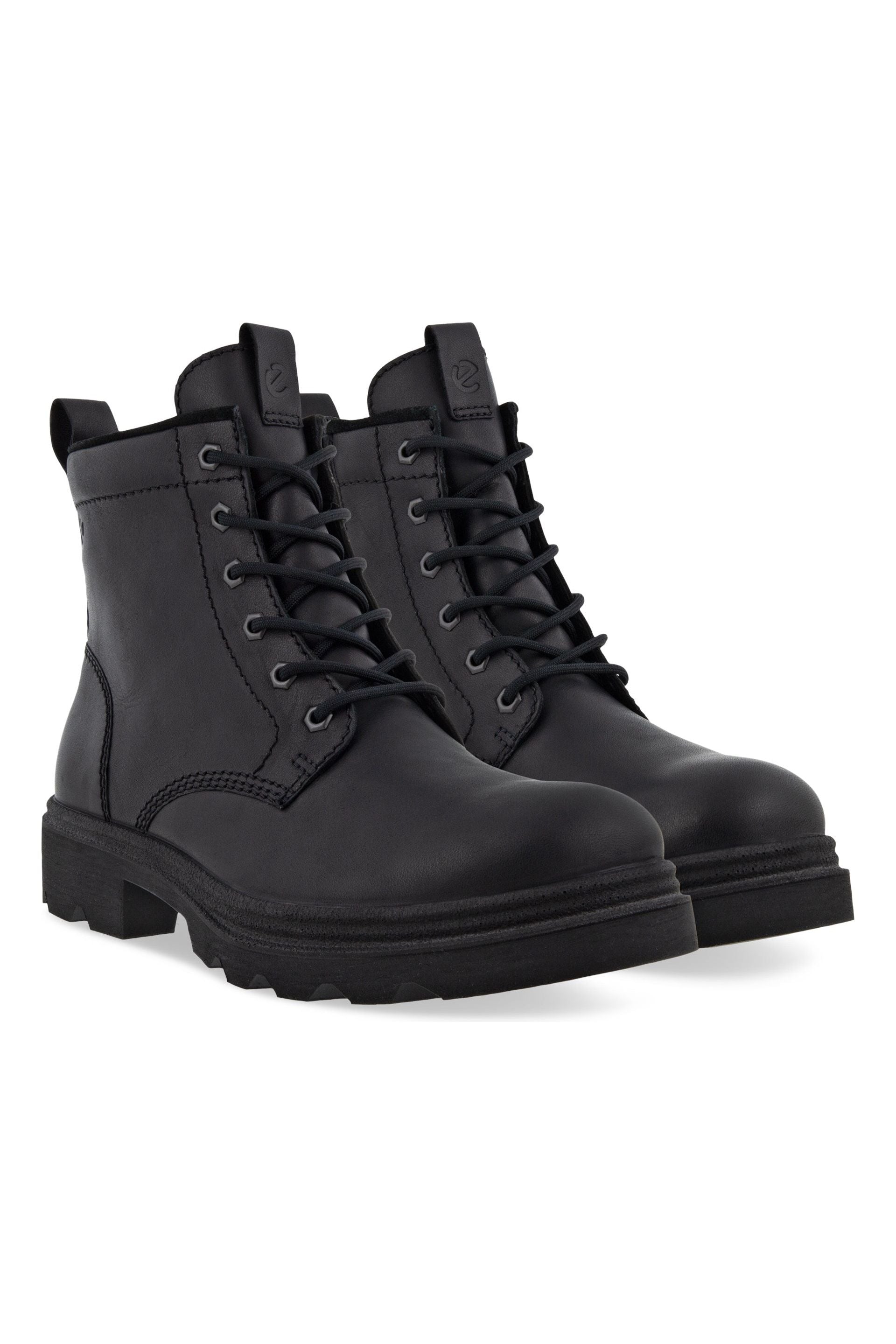 ECCO 214724-01001 Grainer black leather boot mens