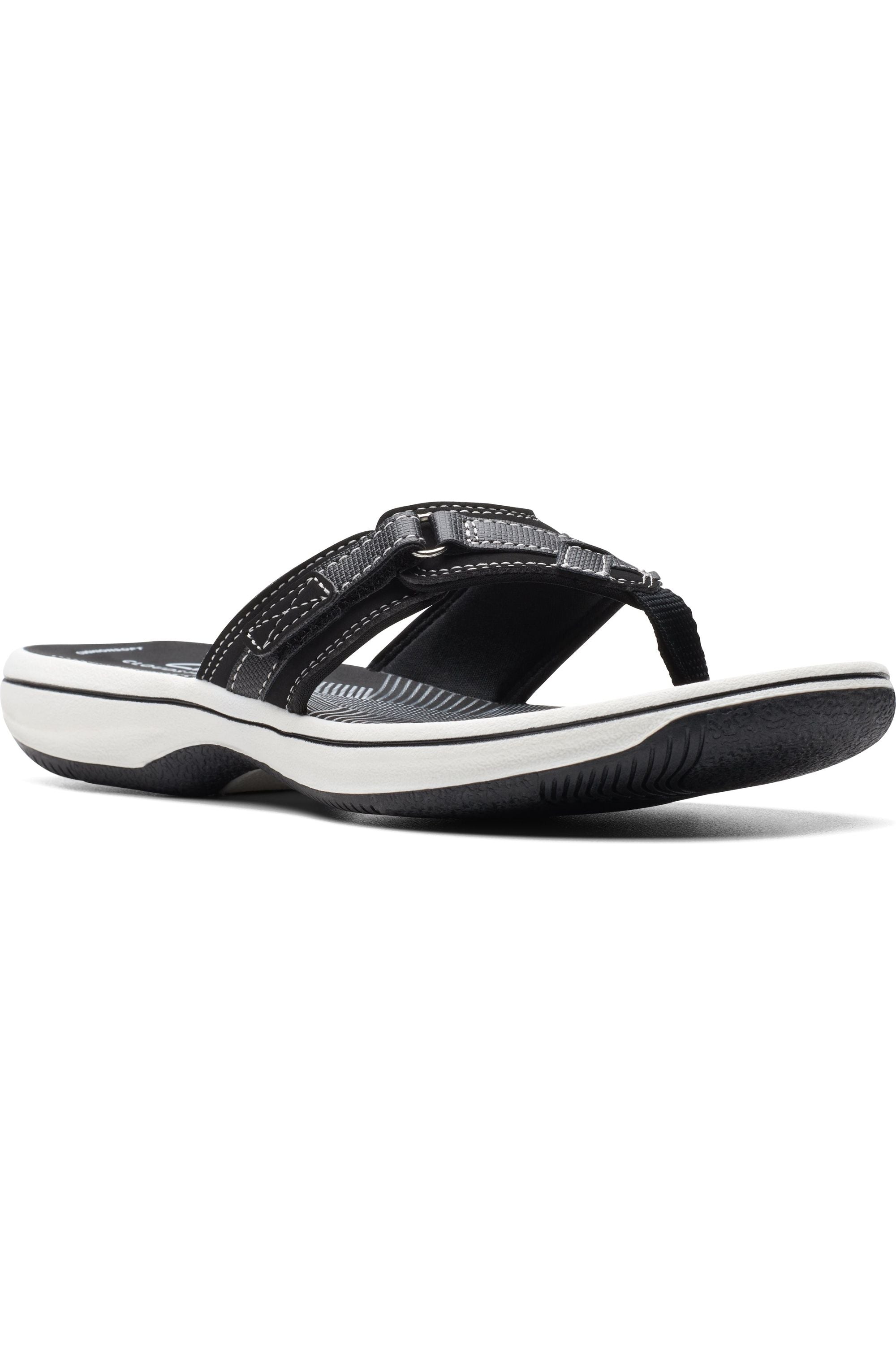 Clarks Brinkley Sea toe-post sandal in Black
