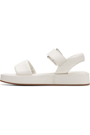 Clarks Alda Strap in Off White Leather