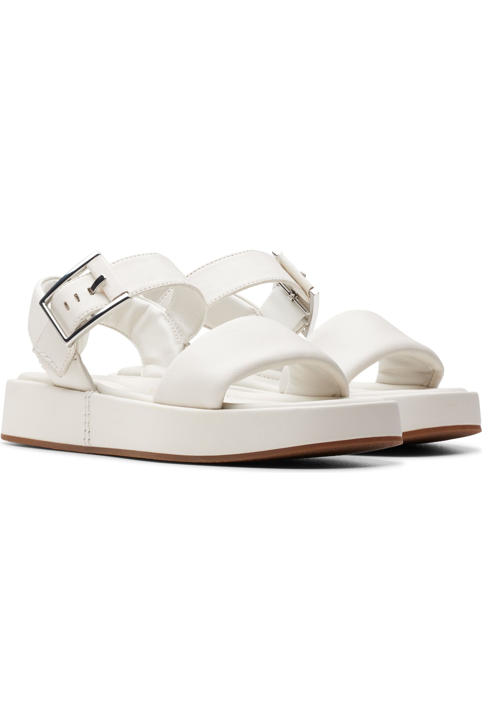 Clarks Alda Strap in Off White Leather