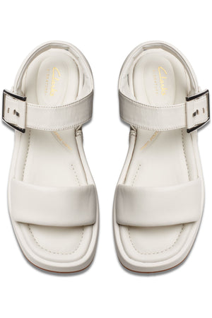 Clarks Alda Strap in Off White Leather