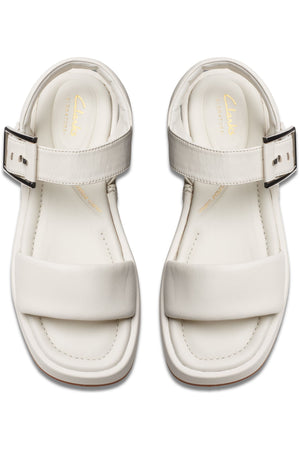 Clarks Alda Strap in Off White Leather