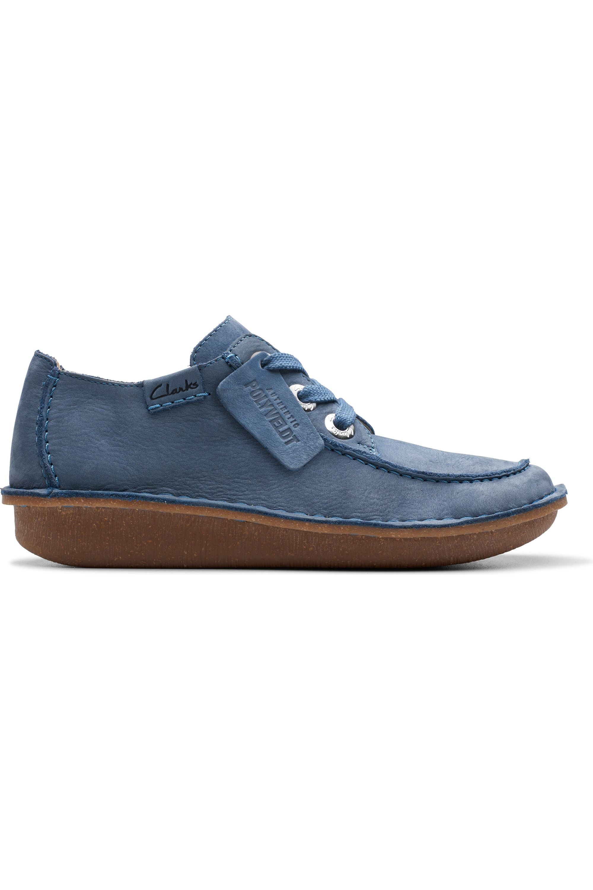 Clarks Womens Funny Dream in Blue Nubuck