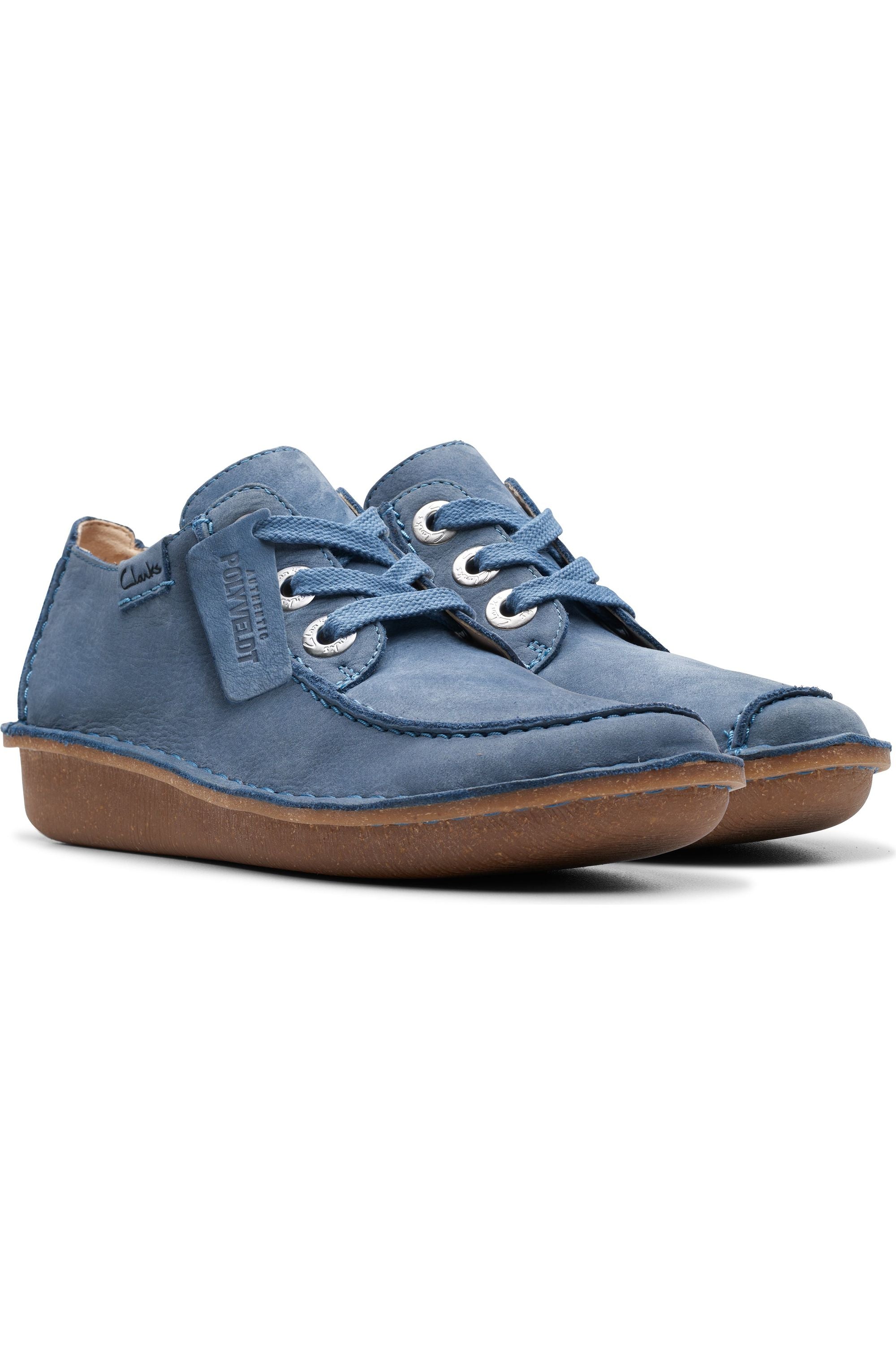 Clarks Womens Funny Dream in Blue Nubuck