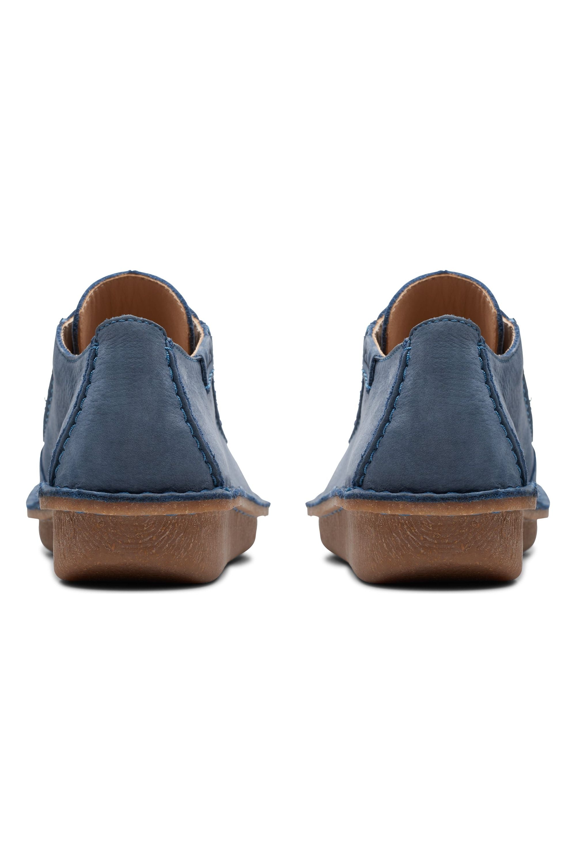 Clarks Womens Funny Dream in Blue Nubuck at Meeks Shoes
