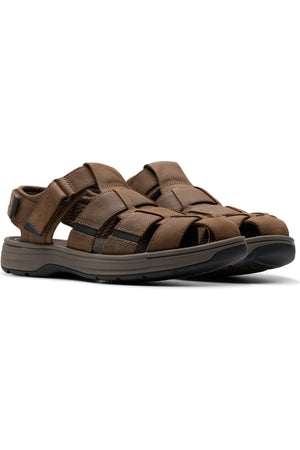 Clarks Saltway Cove sandal in Dark Brown Leather