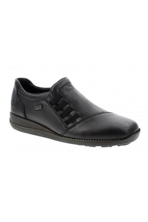 Rieker Shoes 44287-00 black slip on waterproof shoe