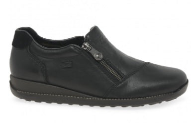 Rieker Shoes 44287-00 black slip on waterproof shoe