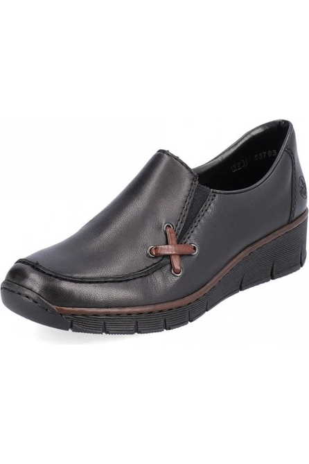 Rieker Ladies 53783 00 in Black at Meeks Shoes
