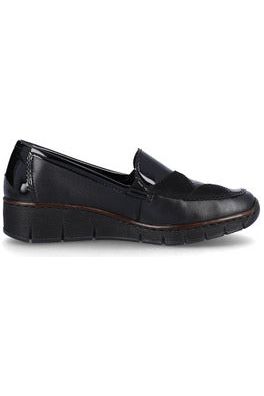 Rieker ladies 53785-00 slip on shoe in Black Patent