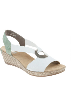 Rieker Womens sandals 624H6 80 white combi