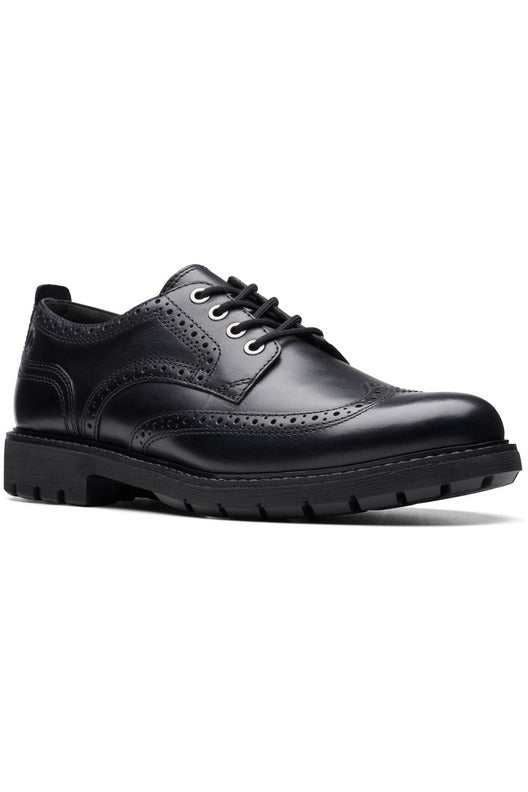 Clarks Mens Batcombe Far in Black Leather