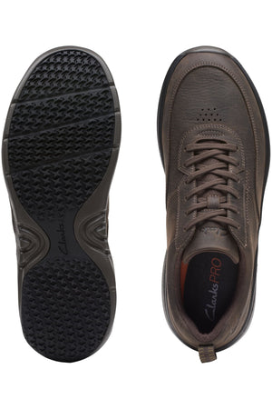 Clarks Mens ClarksPro Lace in Dark Brn Tumble