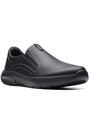 Clarks Mens slip on shoe Clarkspro Step in Black leather