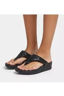 FitFlop Lulu Glitter Toe Thong black glitter