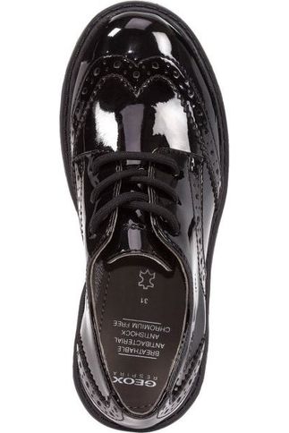 Geox J6420n School Shoes Casey black patent