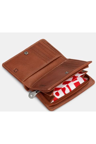 Yoshi Purse Highland Cow Zip Around Purse Y1089 in Brown Tweed