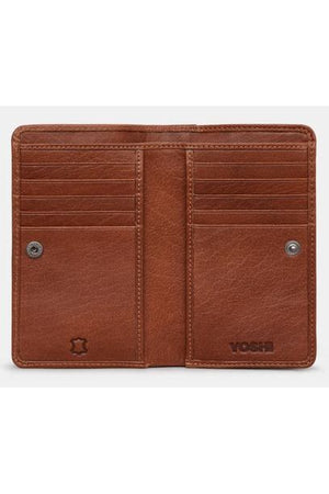 Yoshi Purse Highland Cow Zip Around Purse Y1089 in Brown Tweed