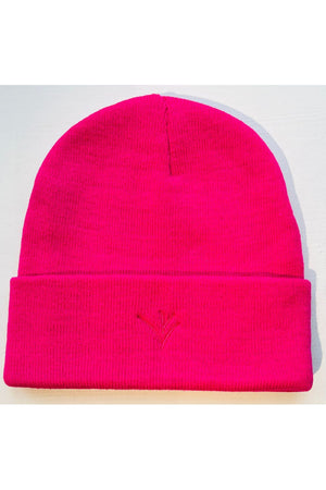 Meeks Recycled Beanie Hat in Hot Pink