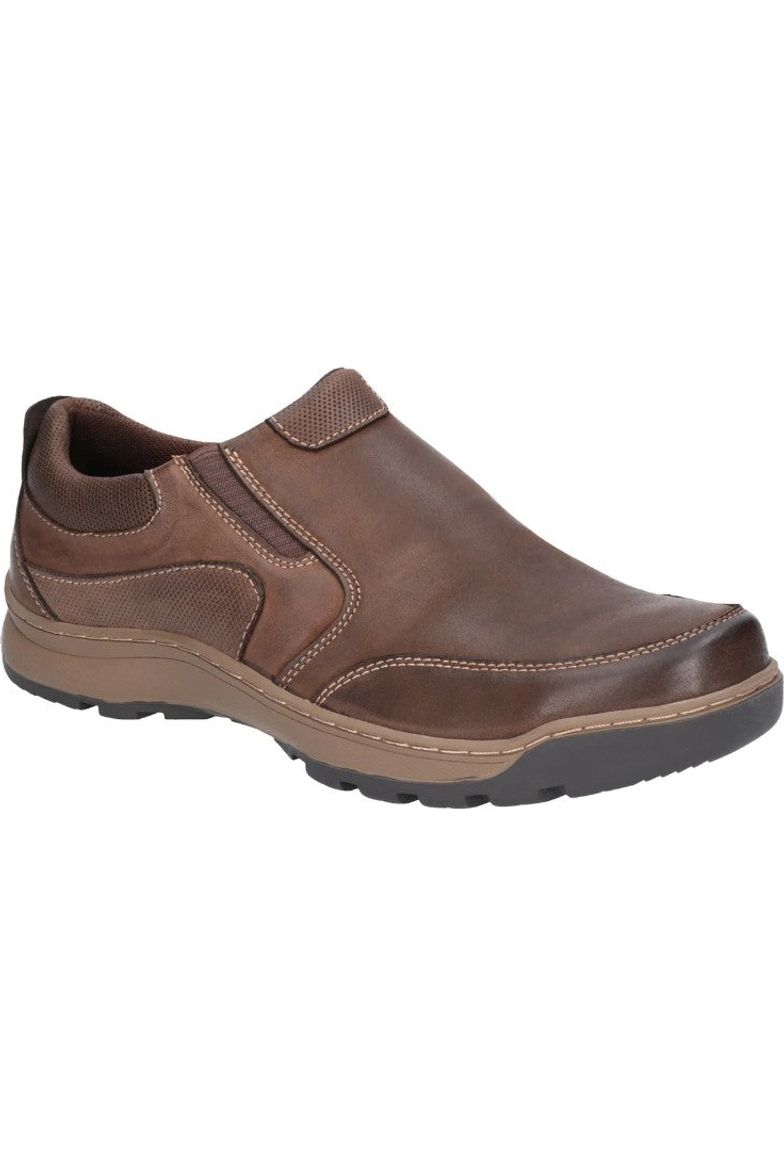 Hush Puppies Jasper slip on shoe in Brown leather