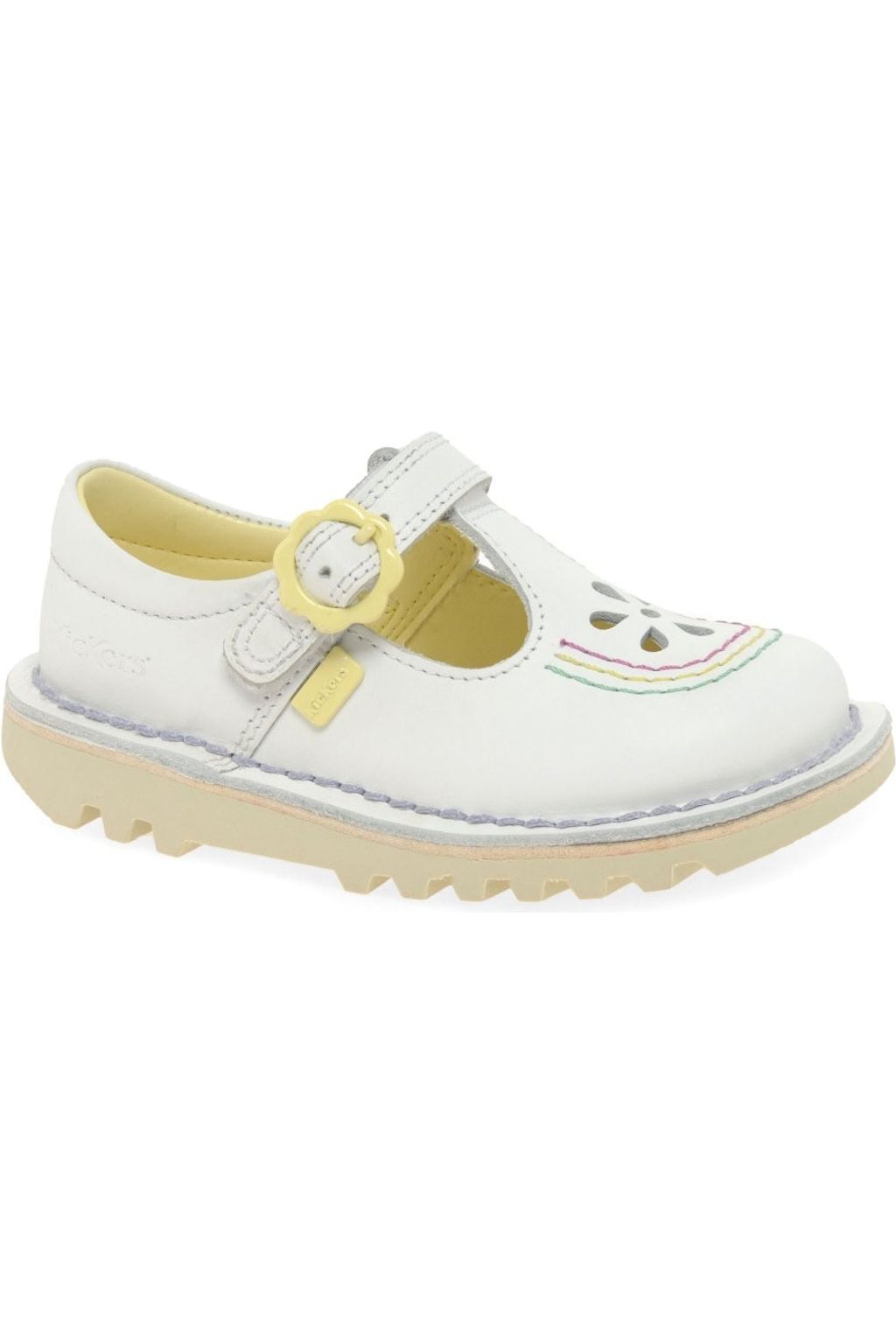 Kickers Kick T Bar Flower in white