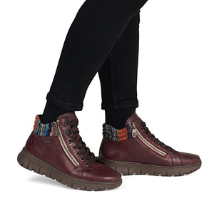 Rieker Ladies Boots N1305-35 vino multi waterproof