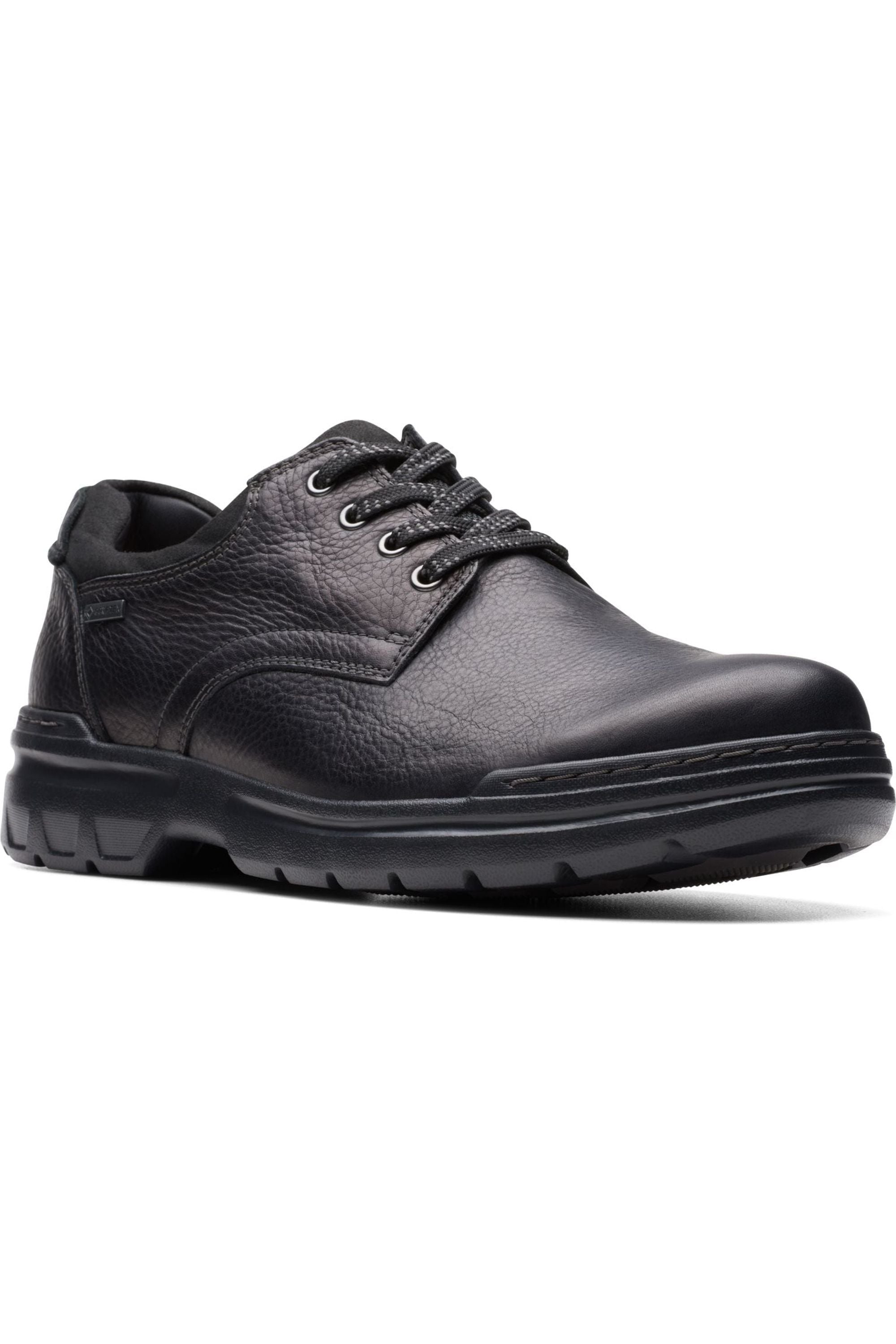 Clarks Mens Rockie WalkGTX waterproof shoe in black leather