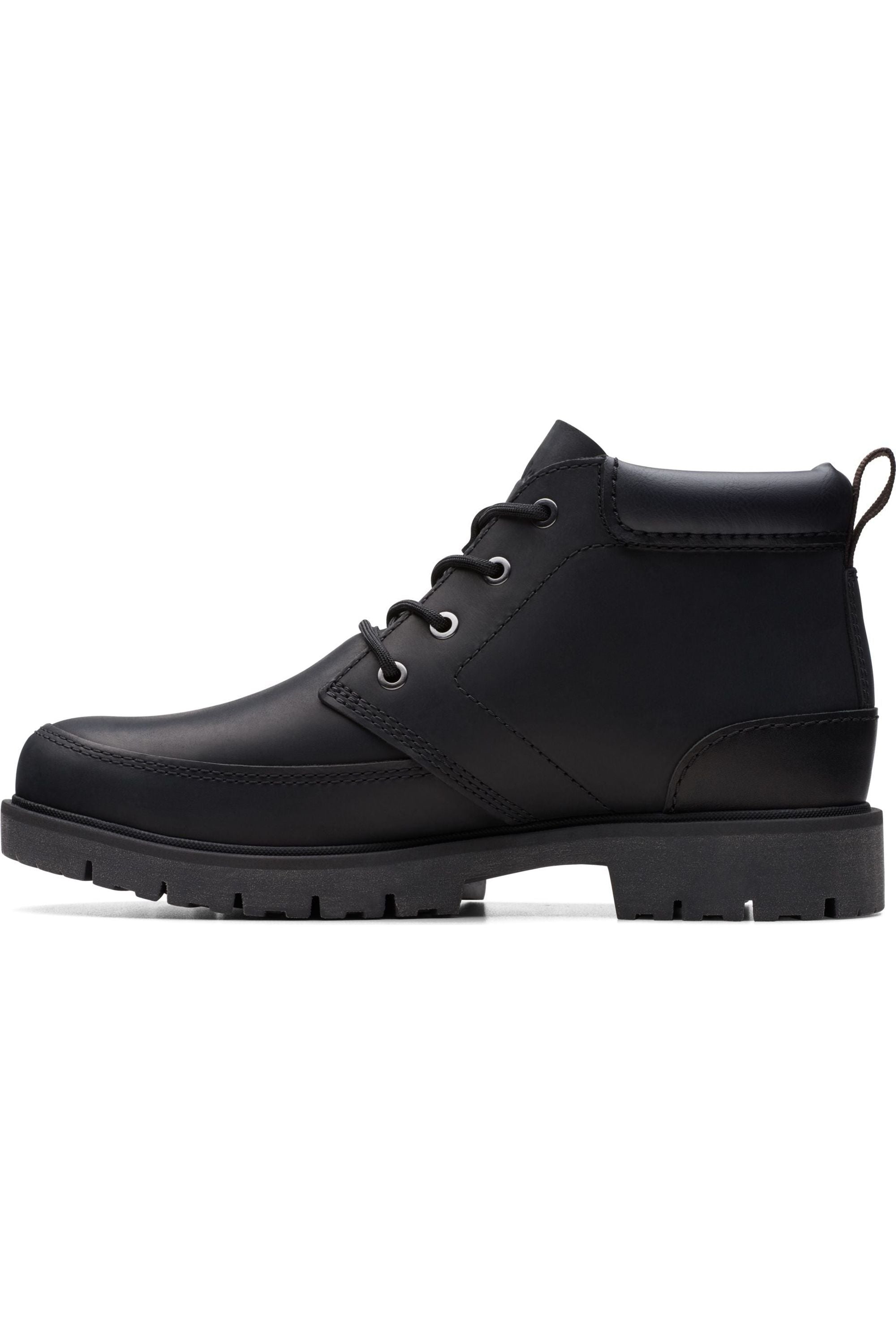 Clarks Mens Rossdale Mid in Black Leather