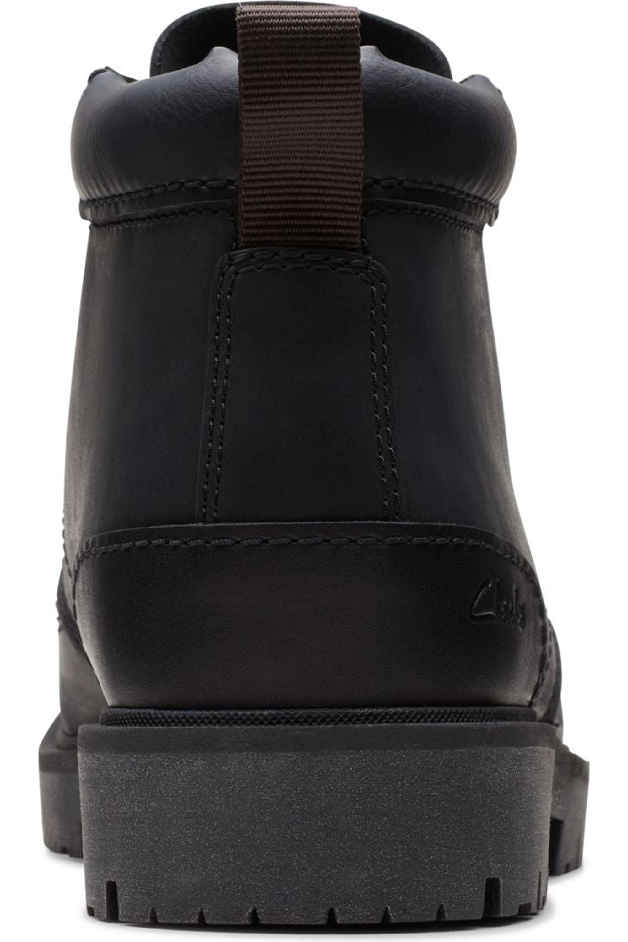 Clarks Mens Rossdale Mid in Black Leather