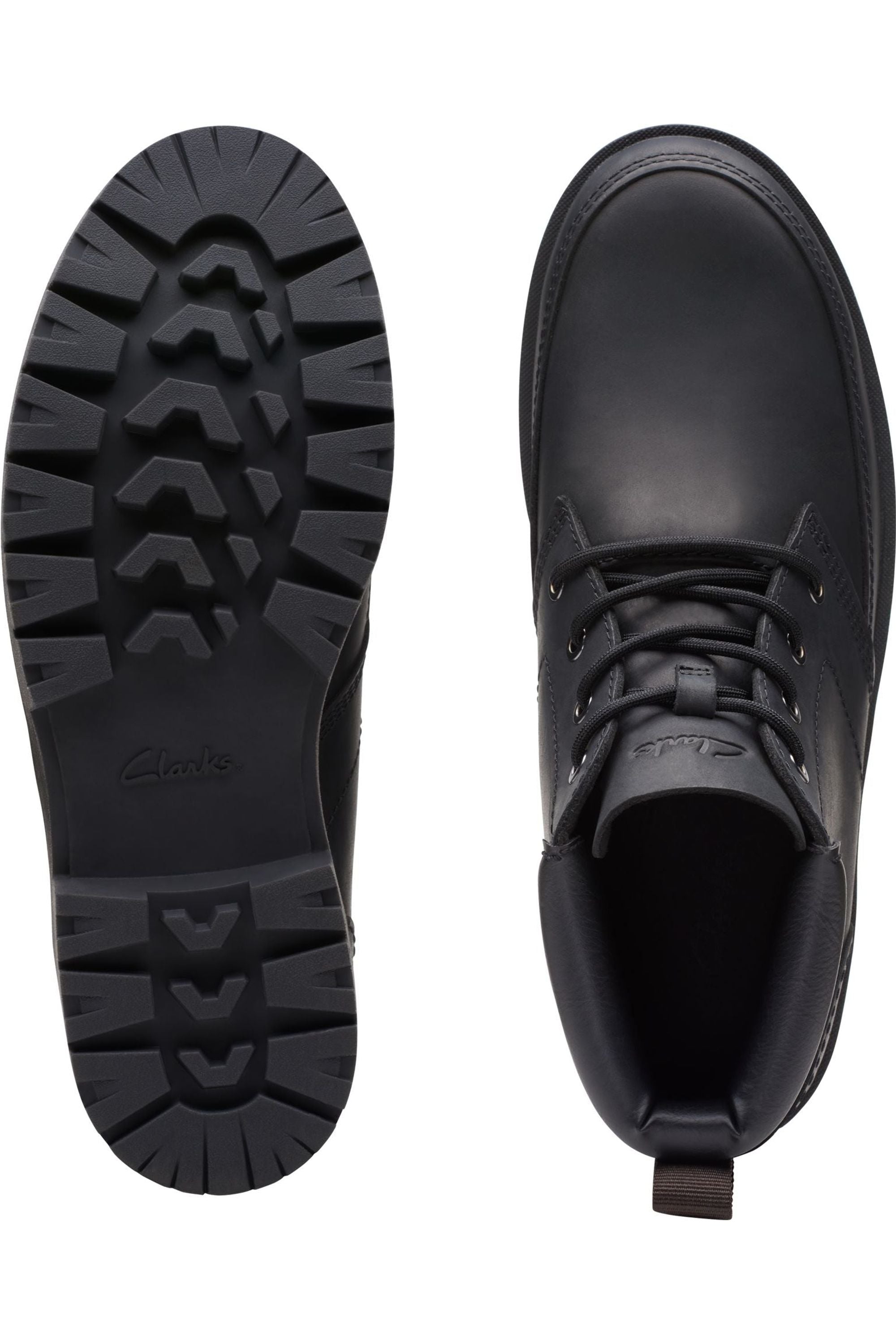 Clarks Mens Rossdale Mid in Black Leather