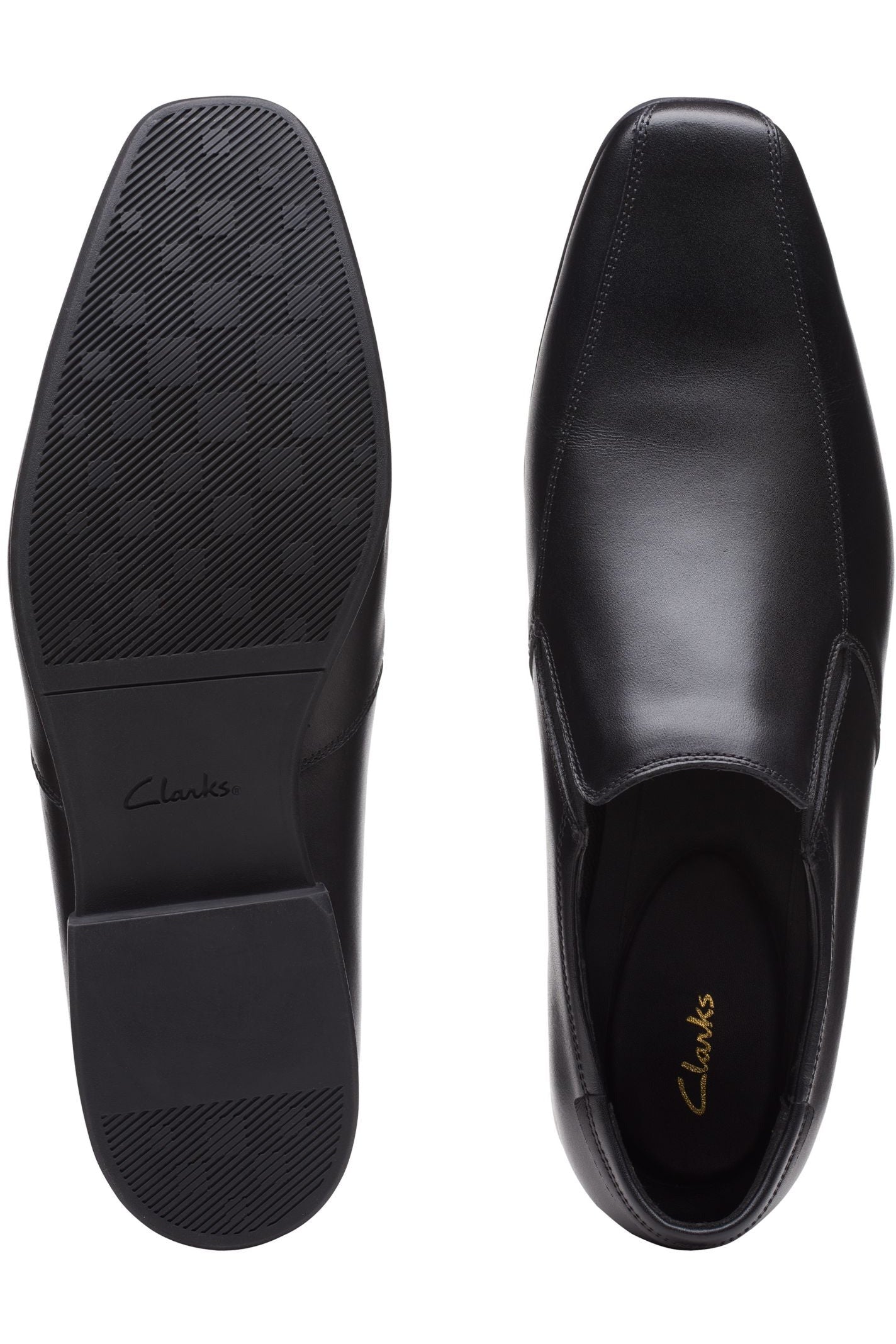 Clarks Sidton Edge z czarnej skóry 