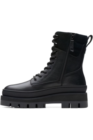 Clarks Orianna2 Hike in Black warmlined leather