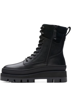 Clarks Orianna2 Hike in Black warmlined leather