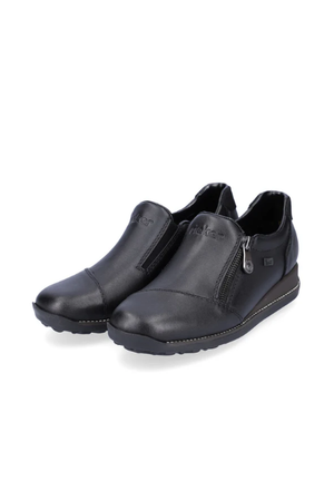 Rieker Ladies Shoes 44265-00 black slip on waterproof shoe