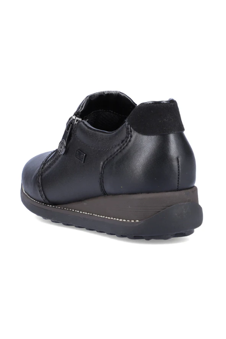 Rieker Ladies Shoes 44265-00 black slip on waterproof shoe