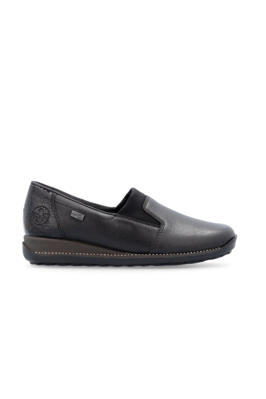 Rieker Shoes 44291-00 black slip on waterproof shoe