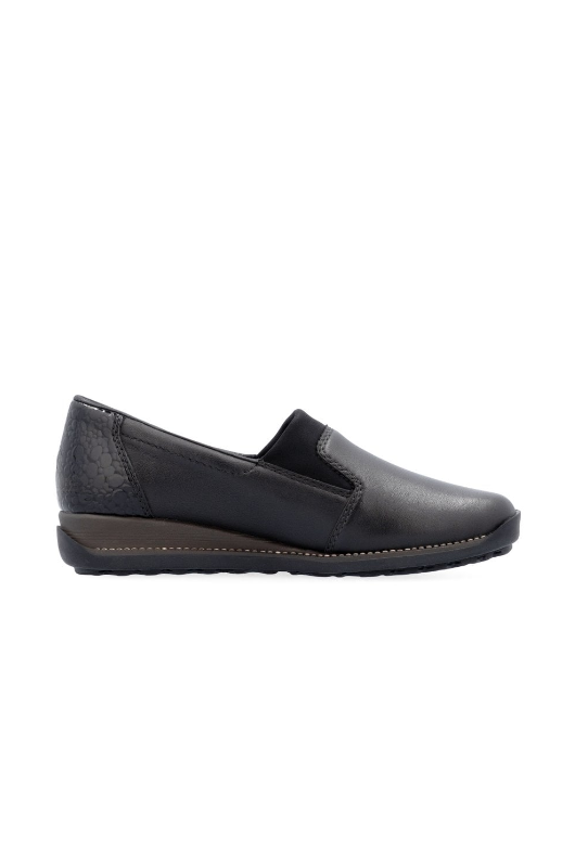 Rieker Shoes 44291-00 black slip on waterproof shoe