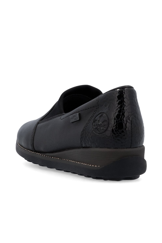 Rieker Shoes 44291-00 black slip on waterproof shoe